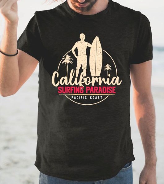 1 Urban T-Shirt  California 759-4 Zwart