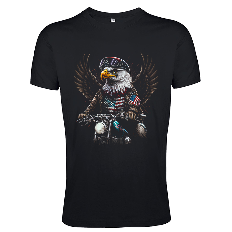 3 Urban T-Shirt Hero USA Eagle op Motor