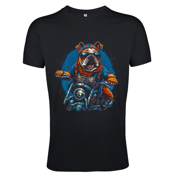 T-Shirt 1-143kids zwart - Buldog op motor