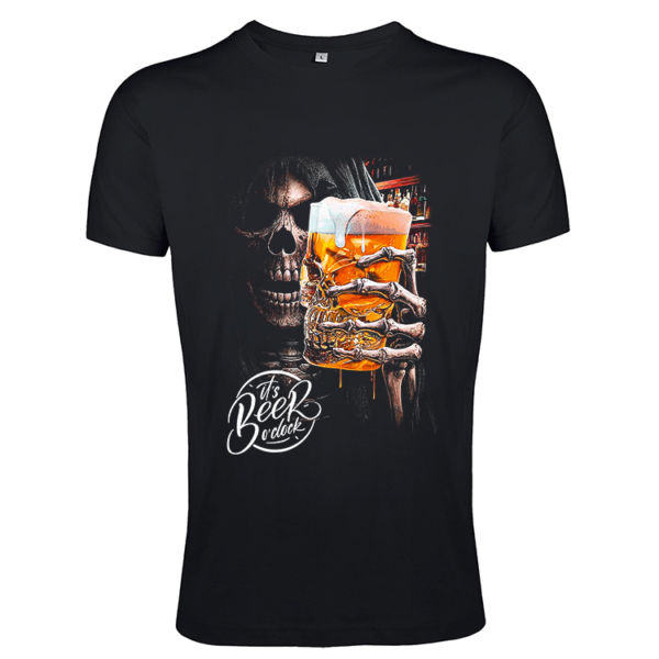 T-Shirt 1-144 zwart skull - its beer oclock